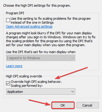 Overriding high DPI scaling behavior can fix the DNF Duel Blurry visuals issue