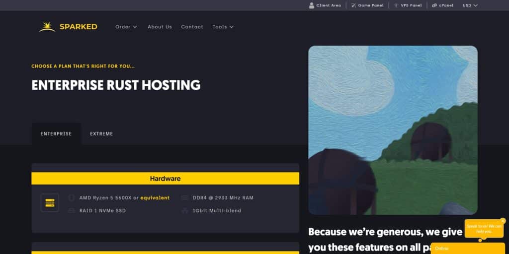 Sparked Host - RUST Hosting