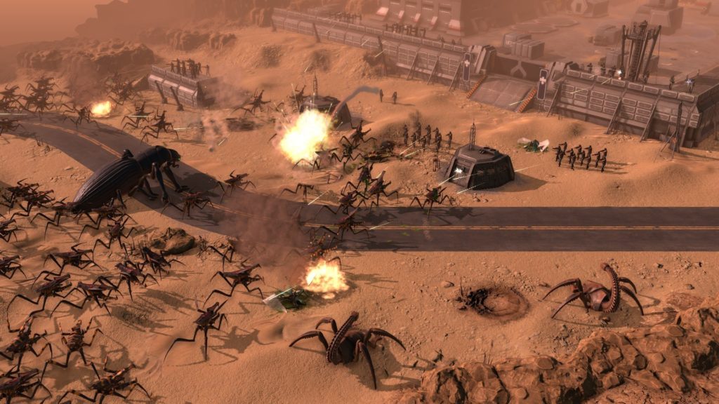 Starship Troopers Terran Command swarm fight