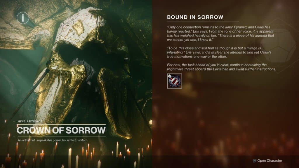 Crown of Sorrows in the H.E.L.M.