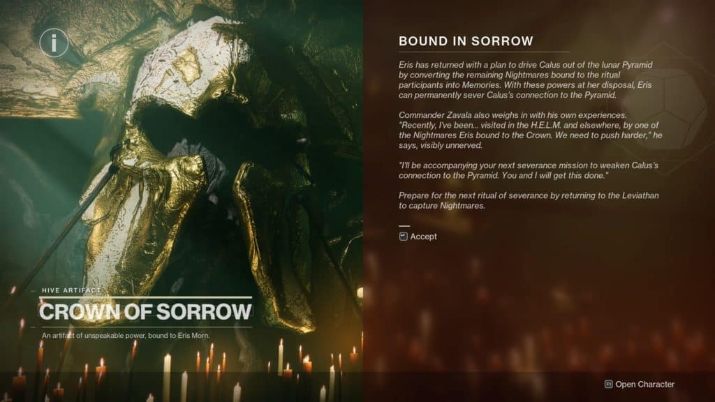 Destiny 2 Bound in Sorrow Crown of Sorrows week 3