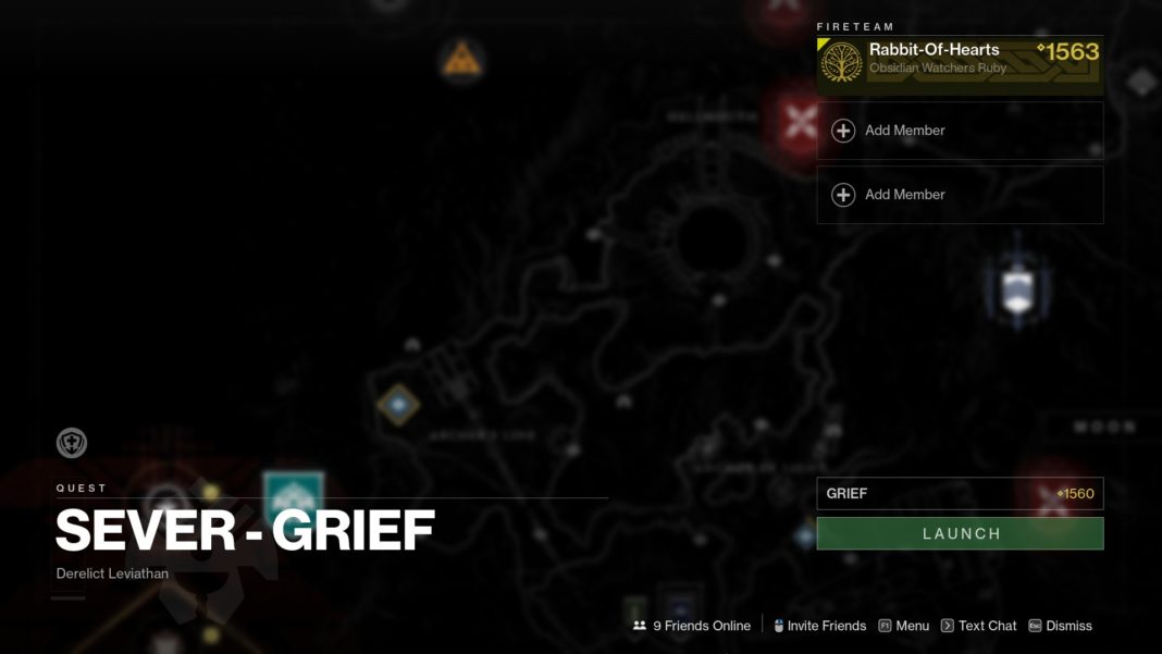 Destiny 2 Sever Grief destinations map
