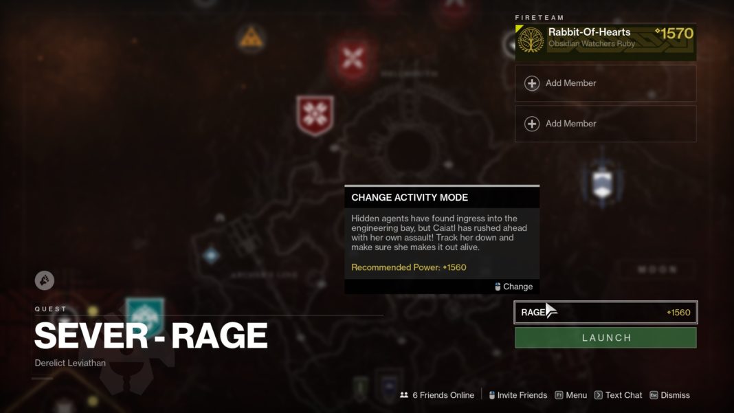 Destiny 2 Sever - Rage guide destinations map.