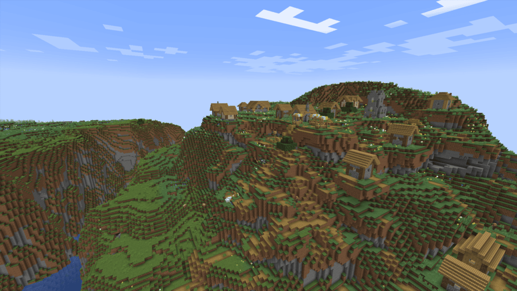 A village on the side of a huge mountain
