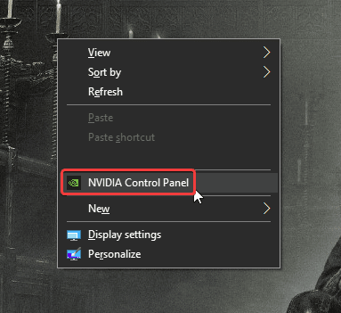 You can open the NVIDIA Control Panel from the desktop