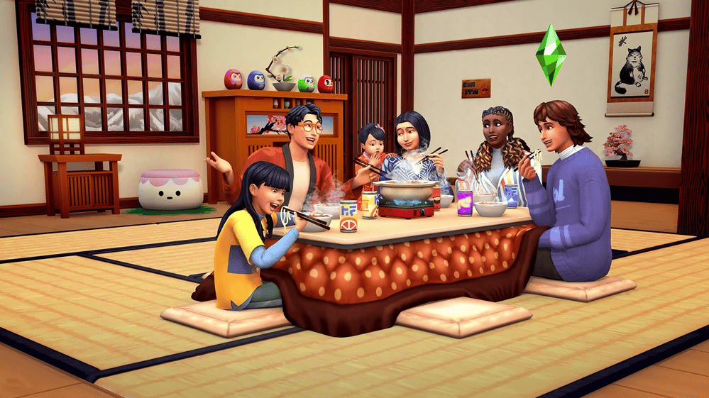 Sims can enjoy hot pots with friends.