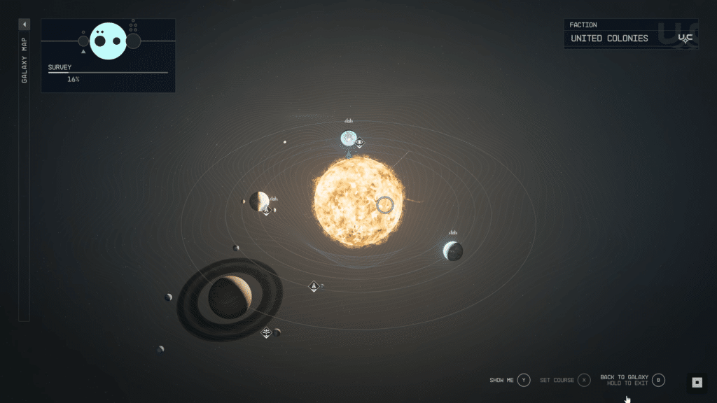 Starfield solar system