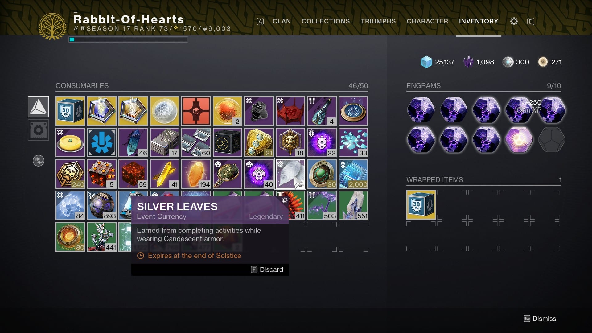 How to get Silver Leaves in Destiny 2 - Silver Leaves in Inventory