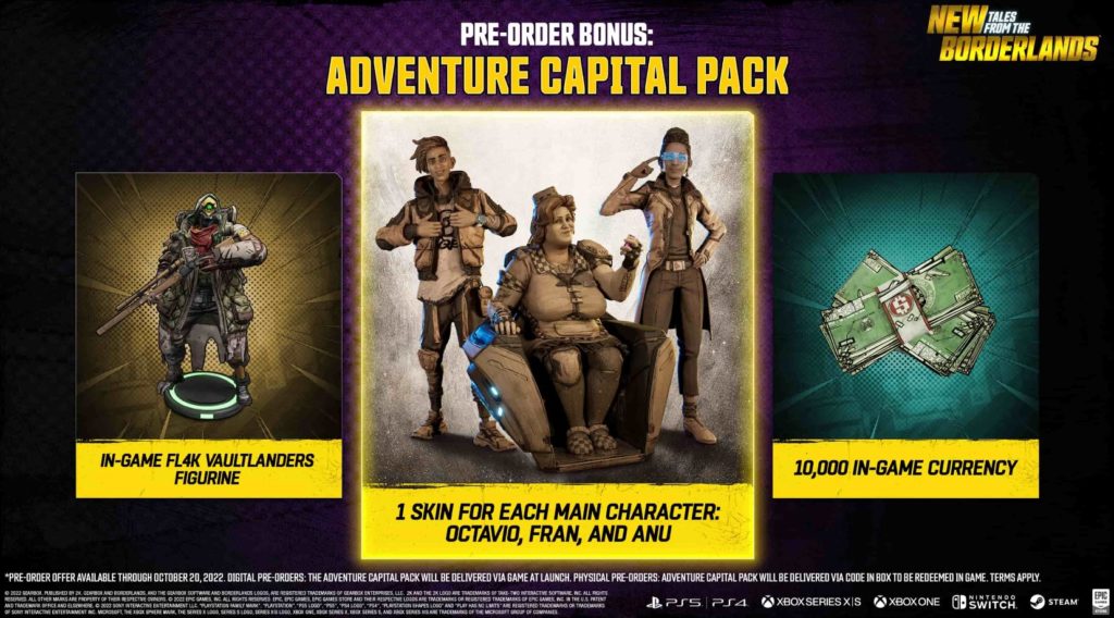 Adventure Capital Pack is the Pre-Order Bonus for New Tales from the Borderlands