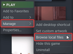 Browse the local files of your Steam title