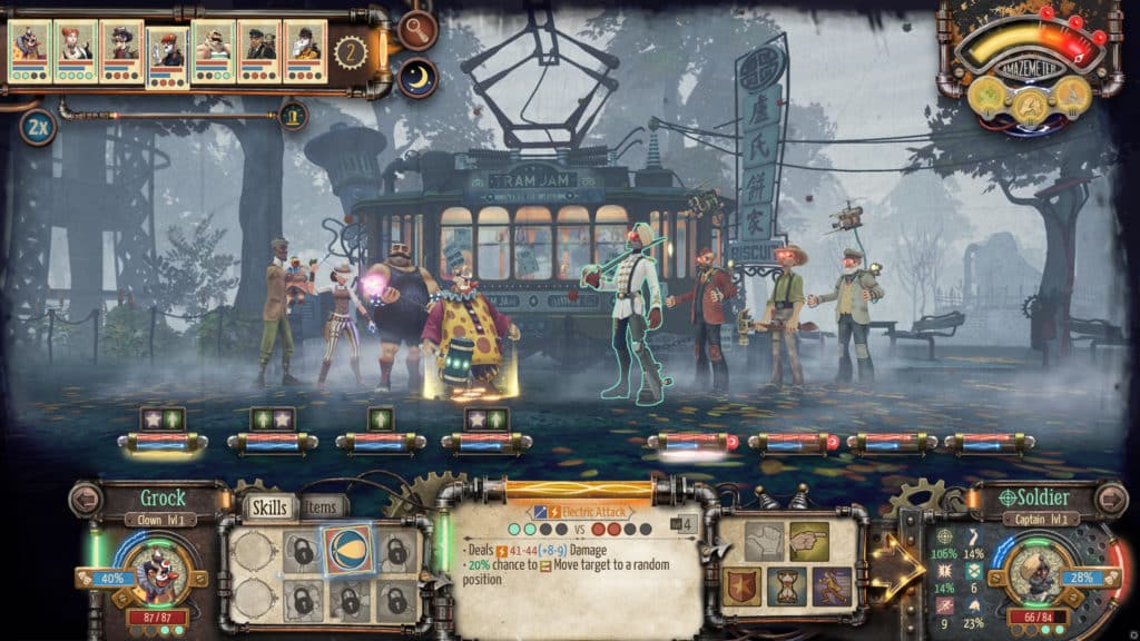 Circus Electrique Screenshot from Steam showcasing gameplay and the UI