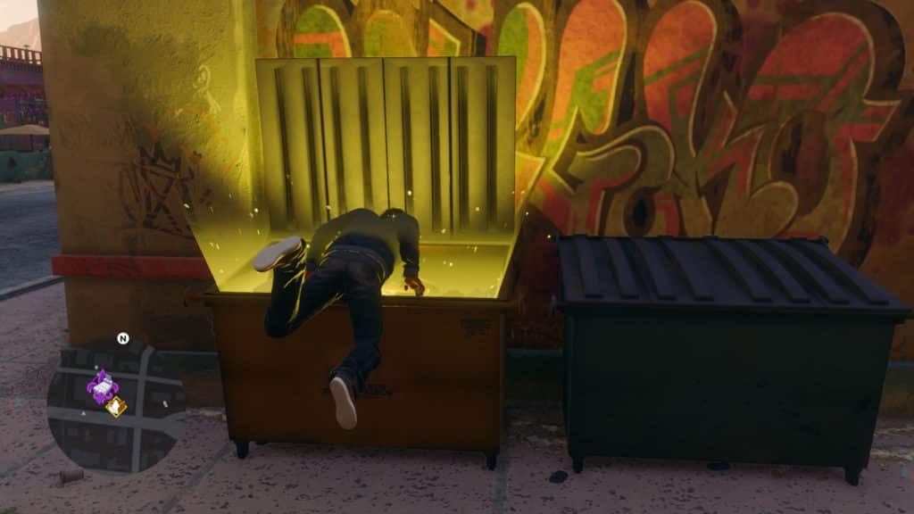 One of the new activities in Saints Row is dumpster diving where you can find different things and money by looking into dumpsters across Santo Ileso