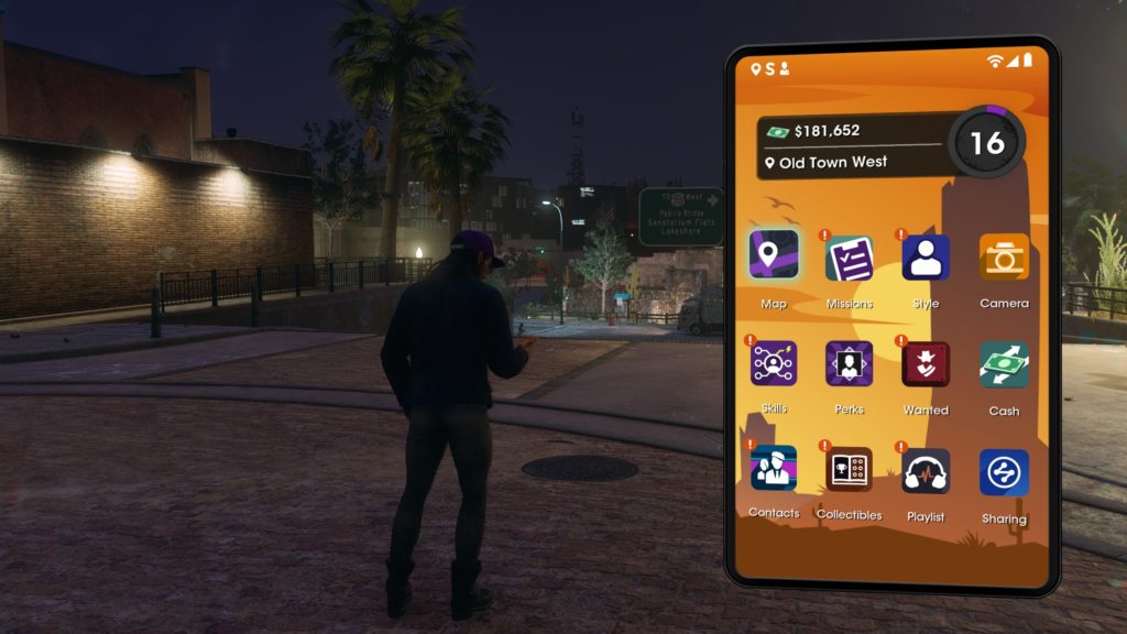 You can access different menus in Saints Row through your mobile