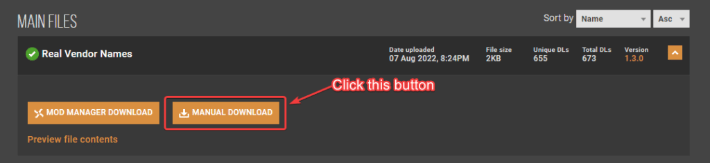 Clicking the Manual Download button will initiate the rar file downloading process