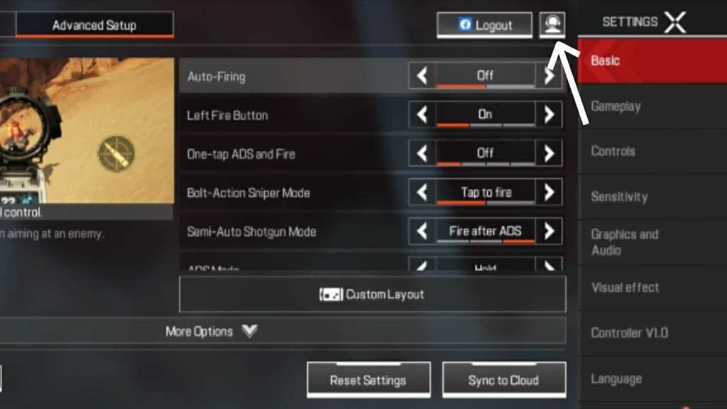 Screenshot from Apex Mobile showing the Support option in Settings.