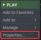 You can access properties of various Steam games from the library