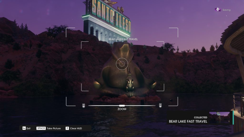 Taking a picture of the landmark lets you fast travel to it in Saints Row