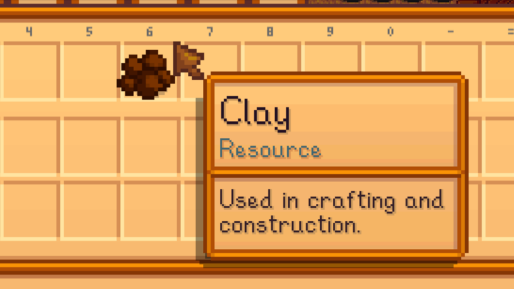 Clay in Player Inventory
