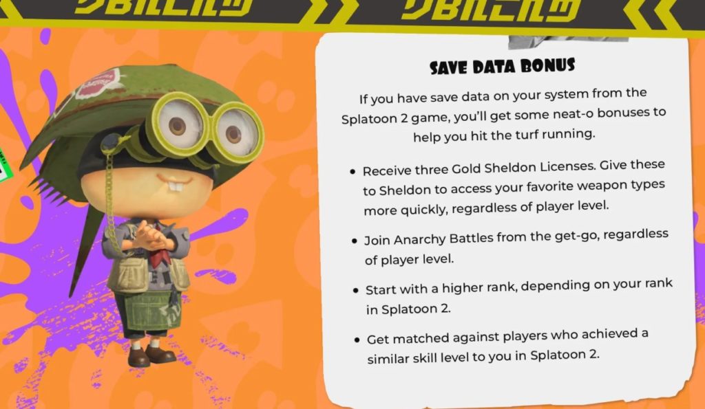 Import Splatoon 2 Saves to Splatoon 3 for Bonuses