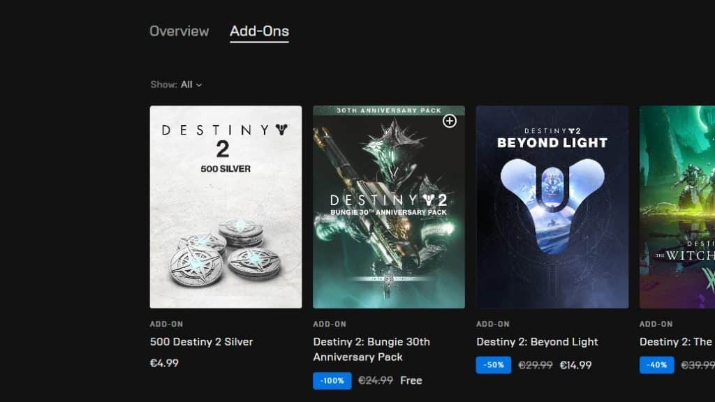 Destiny 2 arrives on Epic Games Store with free 30th Anniversary pack - The  Verge