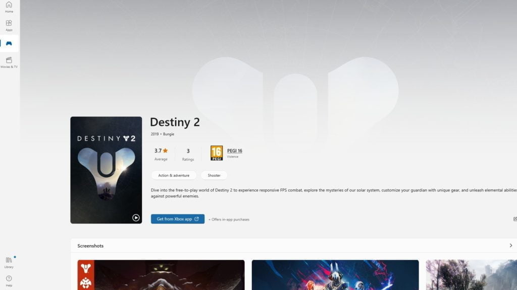 Código de error de Destiny 2 CAT - Microsoft Store. 