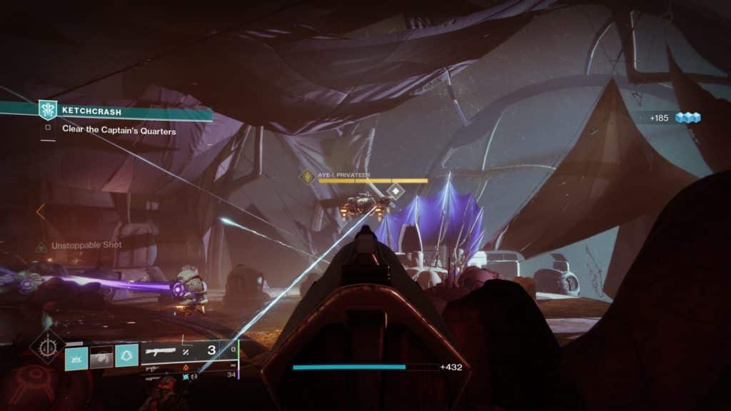 Destiny 2 cómo completar Ketchcrash - Captain's Quarters. 