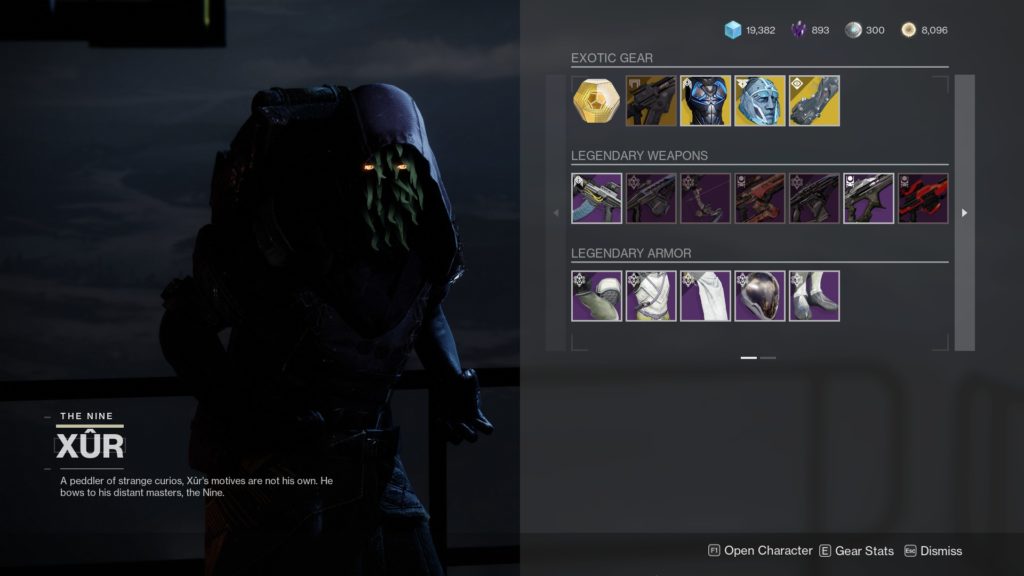 Destiny 2 - Where is Xur inventory. 