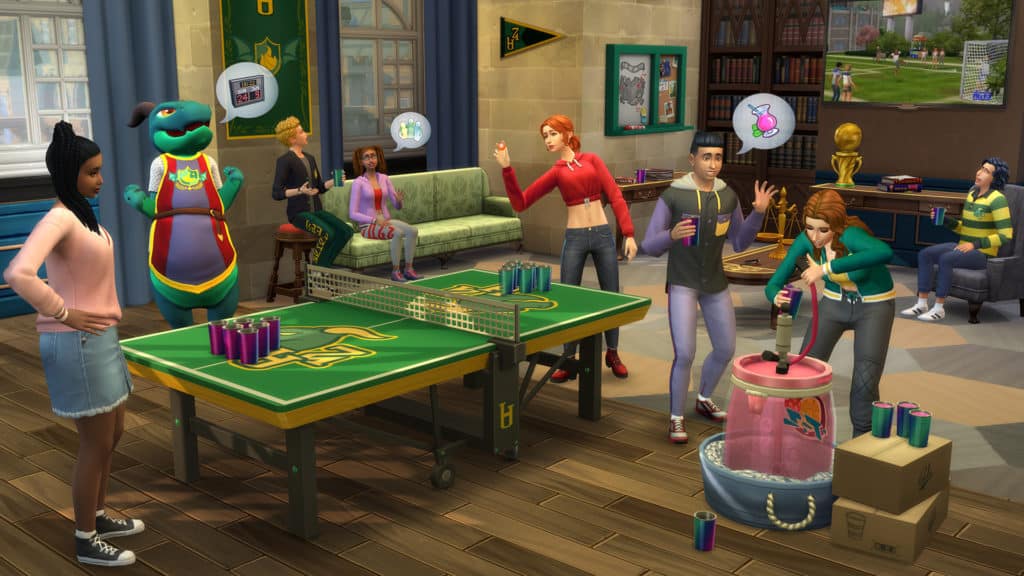 Sims at a University hall - Discover University Gameplay
