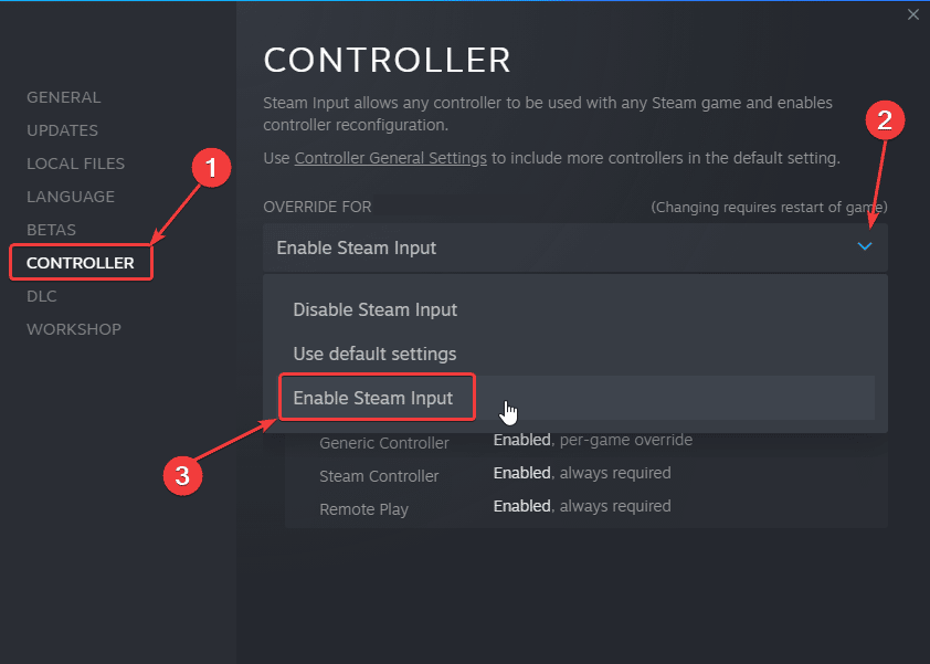 Enabling Steam Input will fix the Trails from Zero controller issue