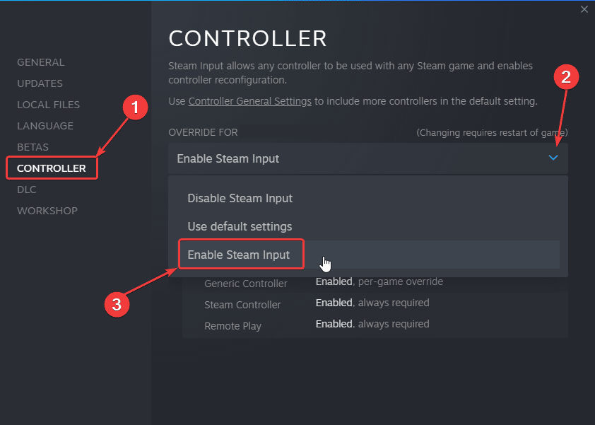 Habilitar Steam Input solucionará el problema del controlador Trails from Zero