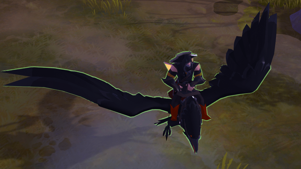 The Morgana Raven in idle, one of the best ganking mounts in Albion Online