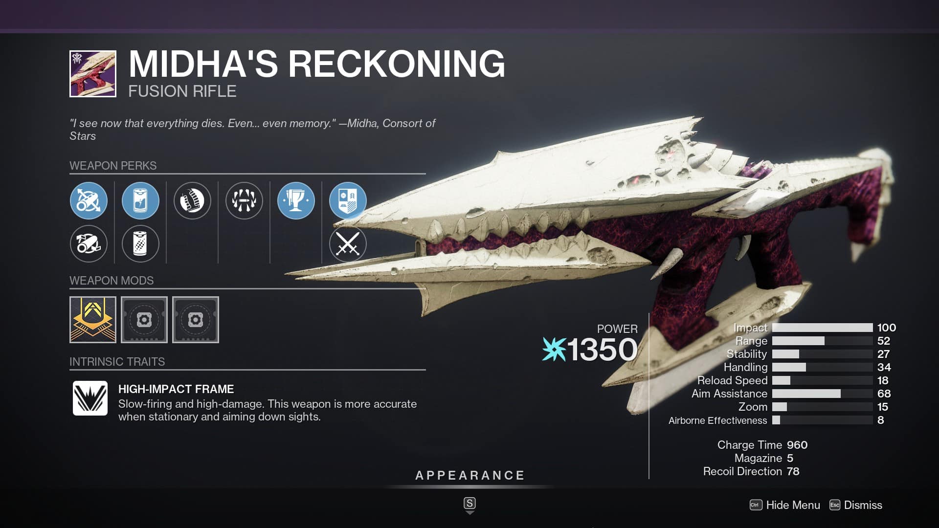 Destiny 2 Midha's Reckoning God Roll