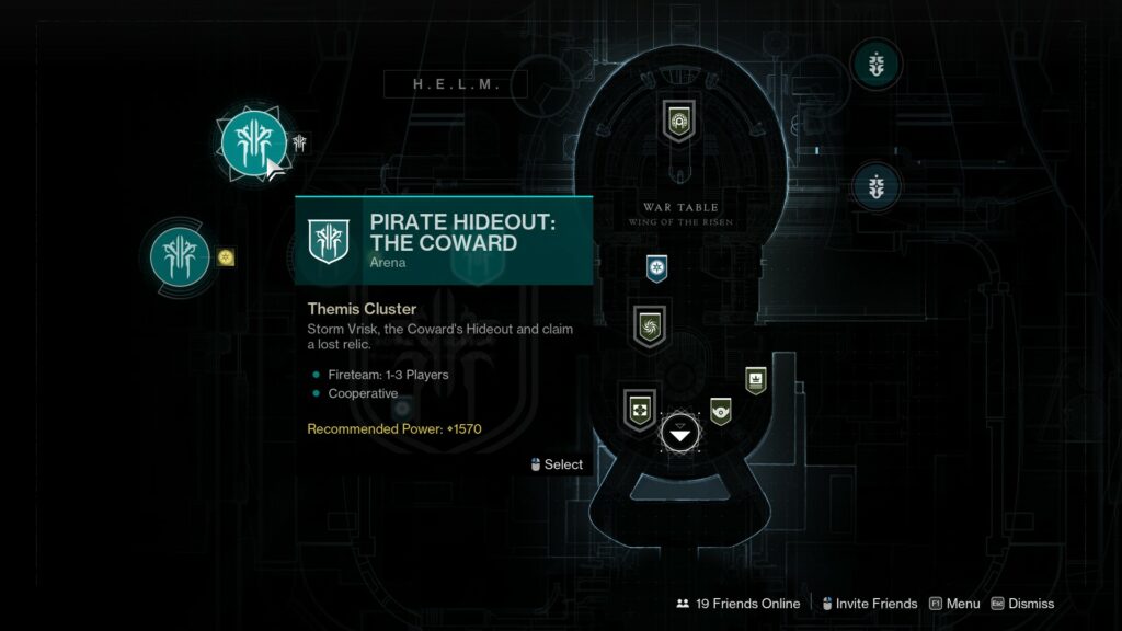 Destiny 2 Pirate Hideout: The Coward in the Director menu.