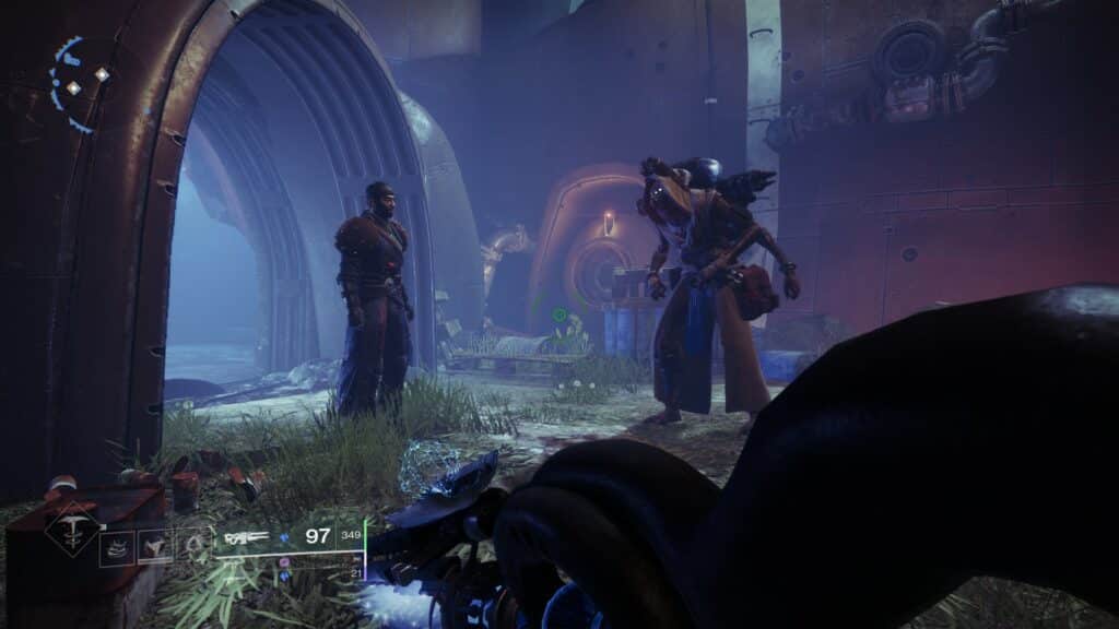 Destiny 2 Sails of the Shipstealer step 45 - Drifter and Eido chatting face-to-face.