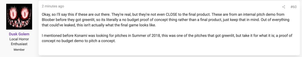 Dusk Golem comments on ResetEra 