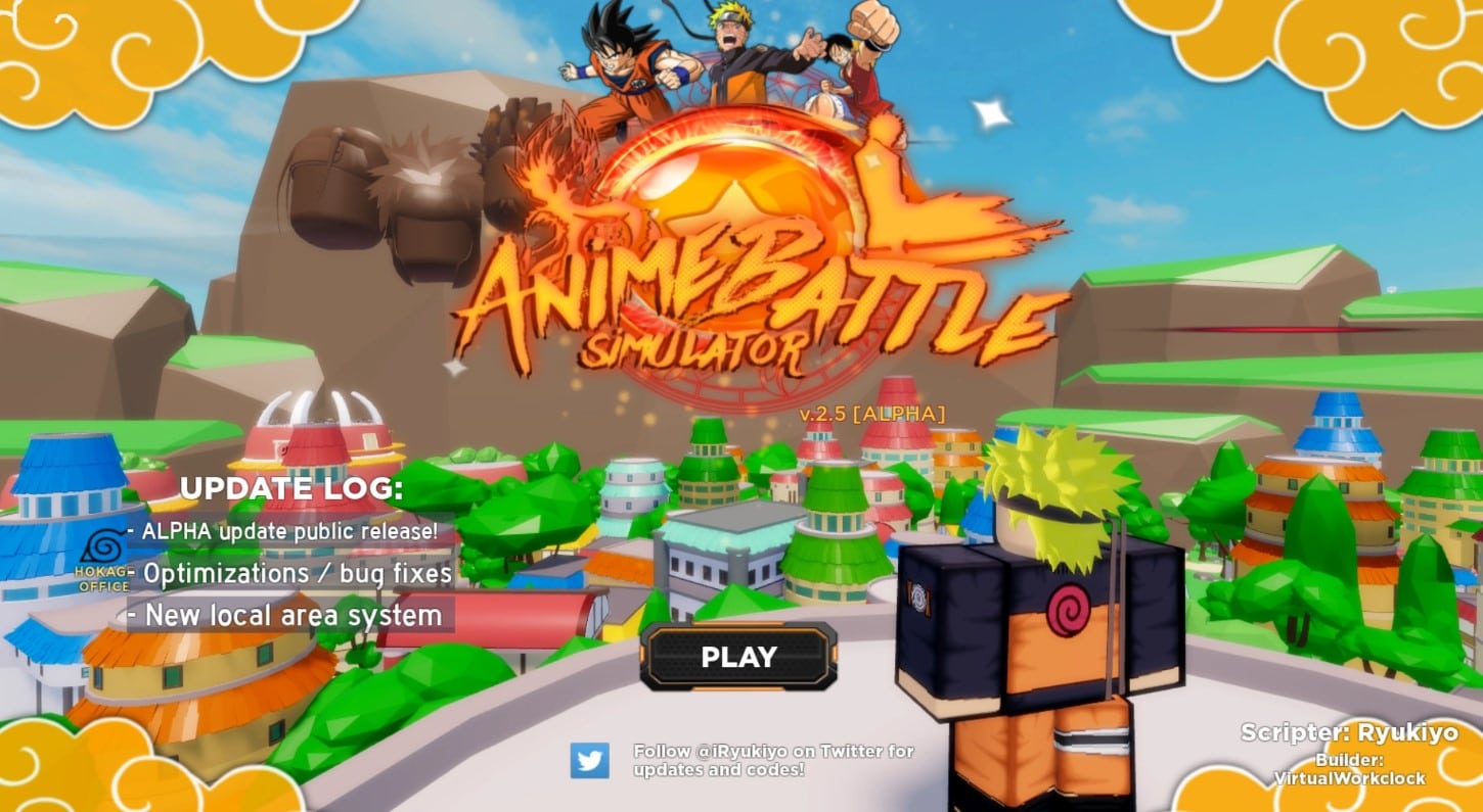 The main menu of Anime Battle Simulator looks awesome