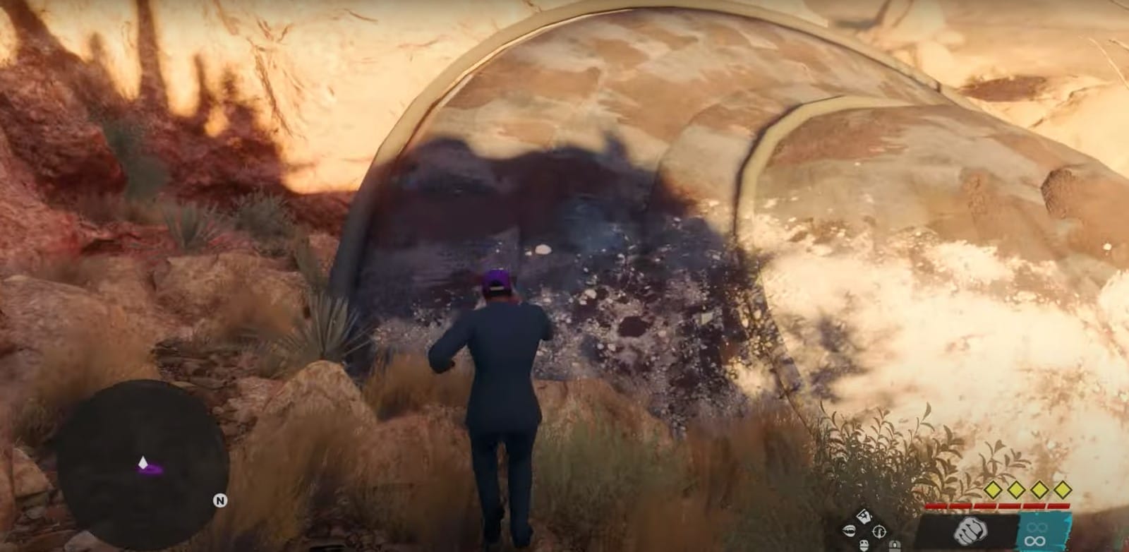 A crashed UFO found in the desert in Saints Row 2022