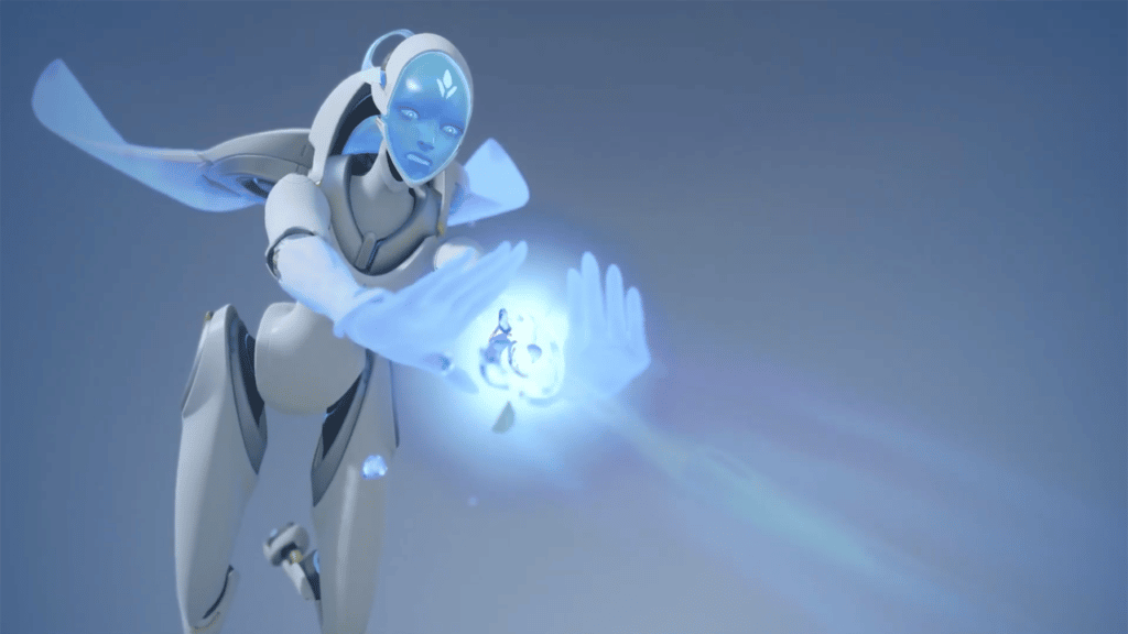 Echo using her Focusing Beam in Overwatch 2