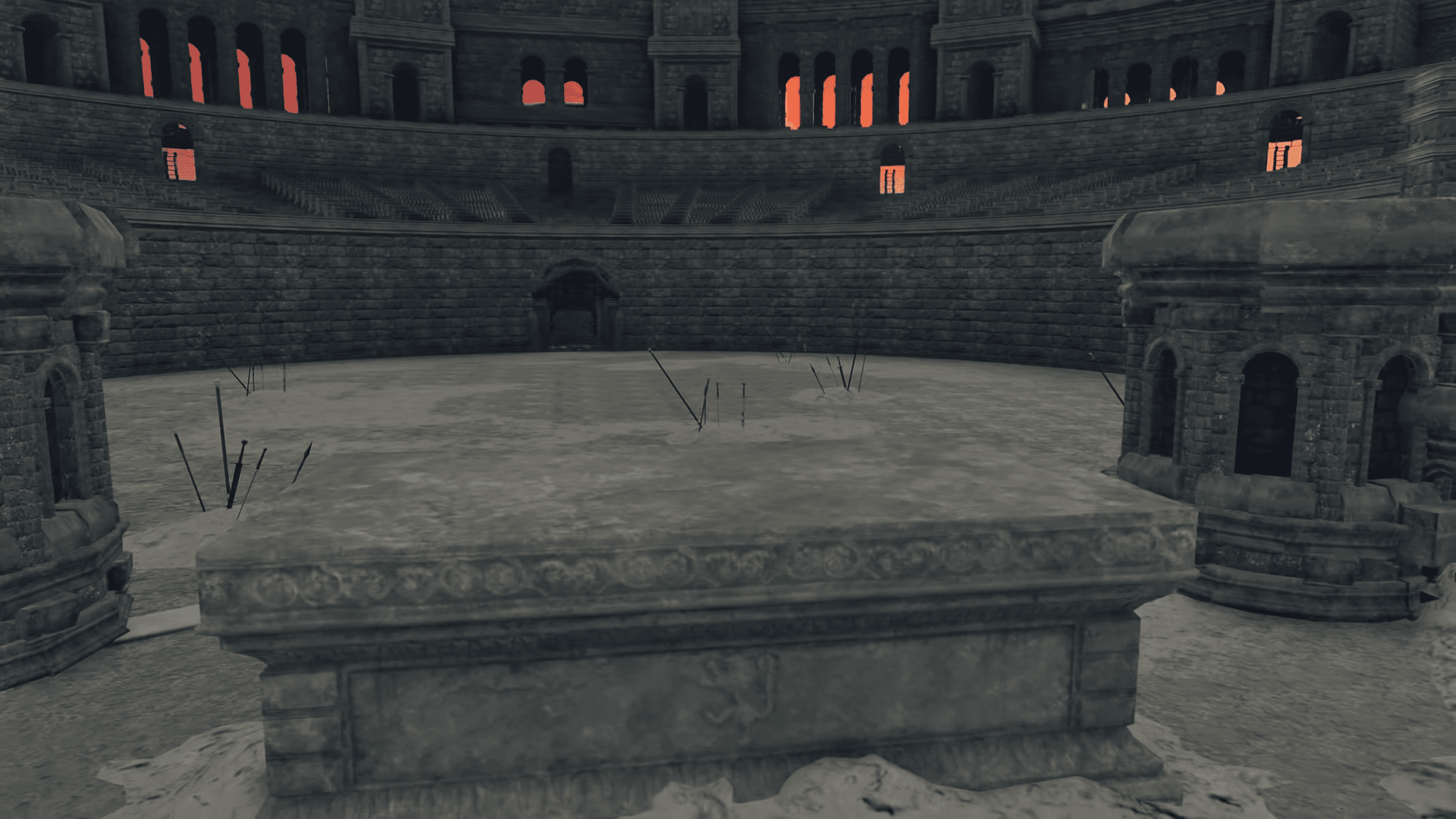The colosseum has textures inside of it despite players not being able to enter.