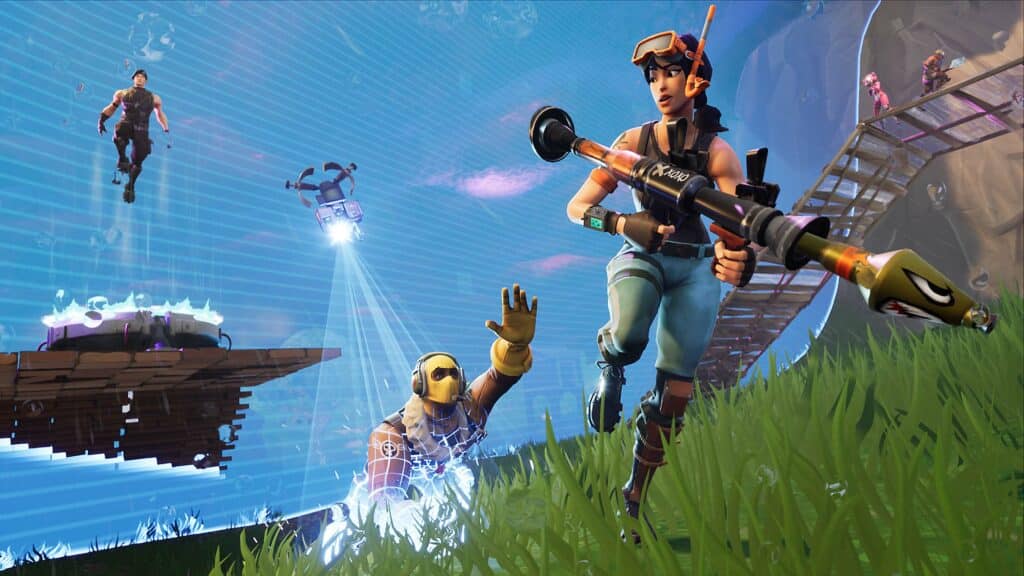 A player getting eliminated in Fortnite