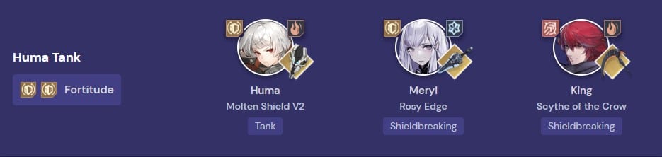 Huma, Meryl, and King can be used as tanks in your comp as well