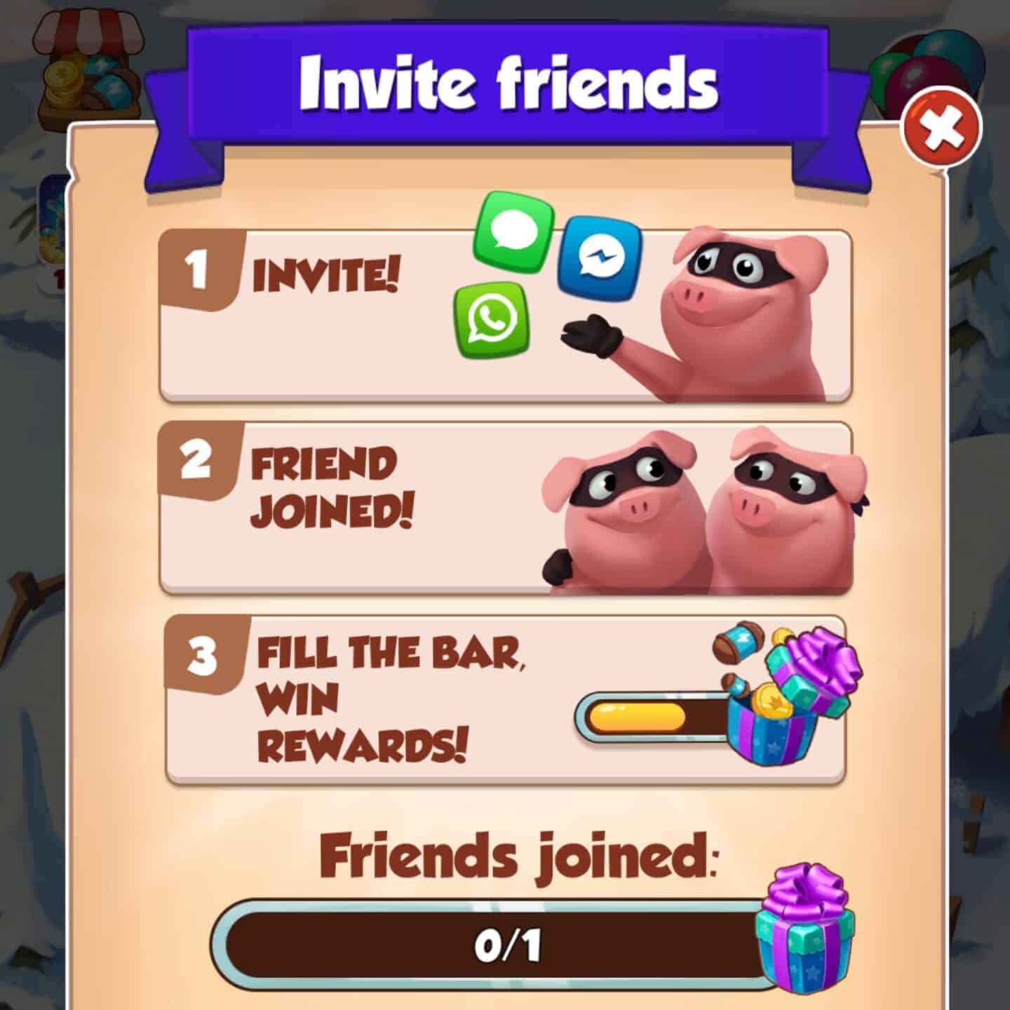 Inviting friends will give you various rewards