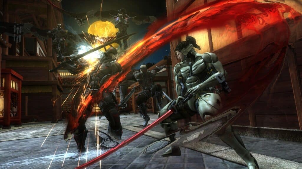 Raiden using a samurai sword to slash through multiple enemies on Steam Deck