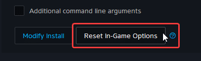 This will reset all in-game settings and put the game back to default