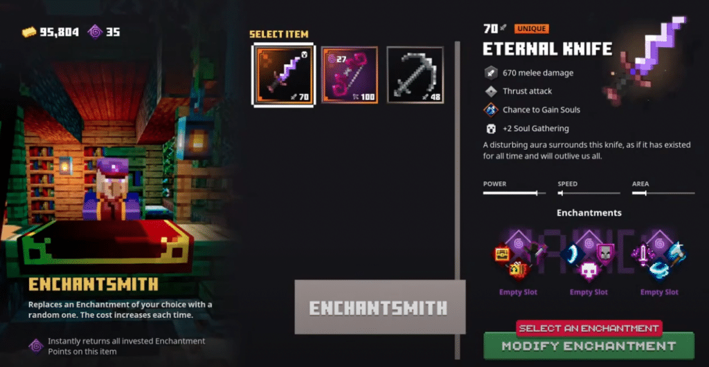 The GUI of the Enchantsmith Merchant