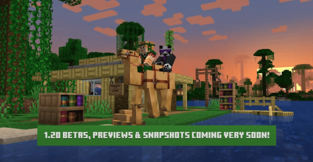 Minecraft 1.20 screenshot showing all the new items