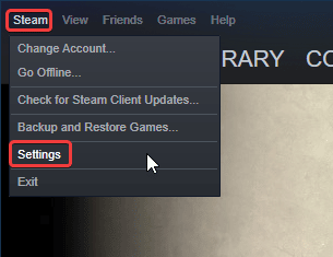 Steam> Settings