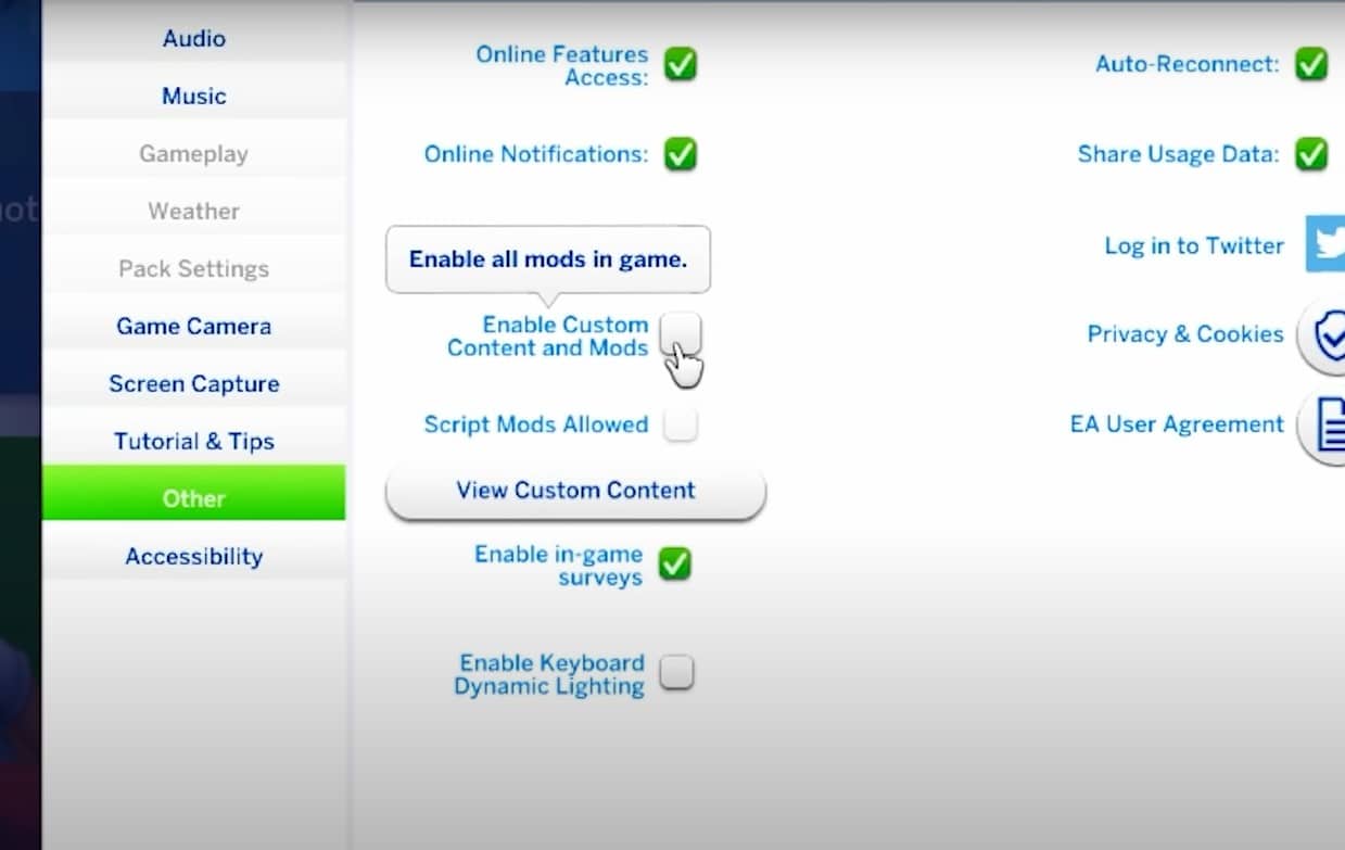 Enabling mods is easy in The Sims 4