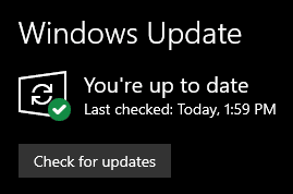 Solicitud de actualización de Windows en la configuración de Windows