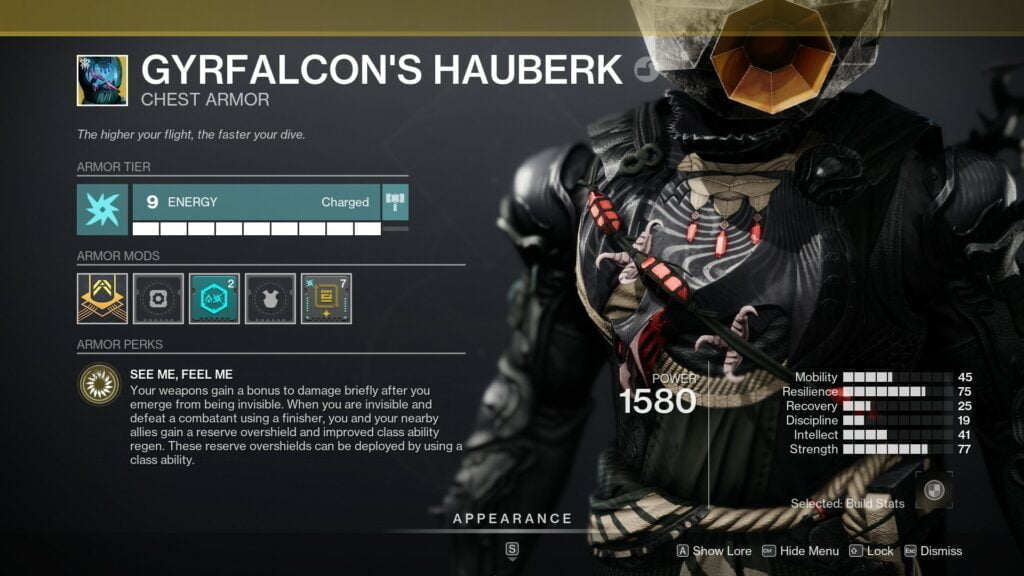 Destiny 2 Gyrfalcon's Hauberk.